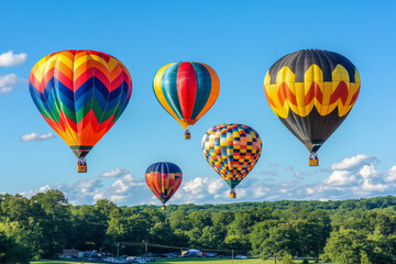 Obraz premium A colorful balloon festival filling the sky with vibrant hues