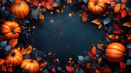 Vibrant Halloween Background With Gold Accents