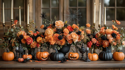 Glam Halloween Decor: Gold and Black