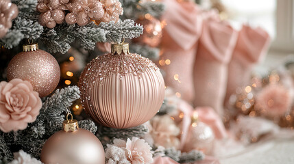 Rose Gold and Pastel Christmas Decor