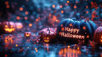 Stylish Halloween Bash: Pumpkins and Lights