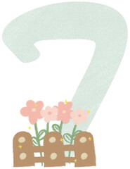 Numbers 0 to 10 cute flowers 
