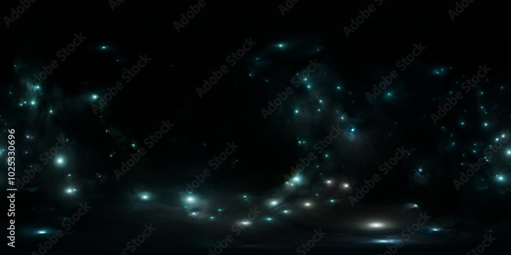 Wall mural high dynamic range sky map of a colorful star cluster