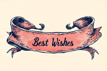 A hand-drawn banner with the words "Best Wishes" written in elegant calligraphy, displayed at a retirement party or farewell gathering, bidding farewell to a beloved colleague or friend