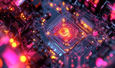 Fototapeta premium Detail of surreal computer cpu