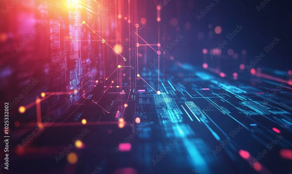 Aufkleber futuristic digital data stream visualization. can be used in the description of network abilities, t