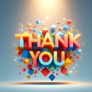 Grateful Geometry, a "Thank You" message with geometric shapes.