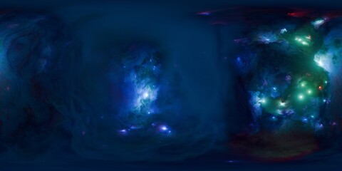 360-degree HDR Sky Map with Vibrant Galactic Colors