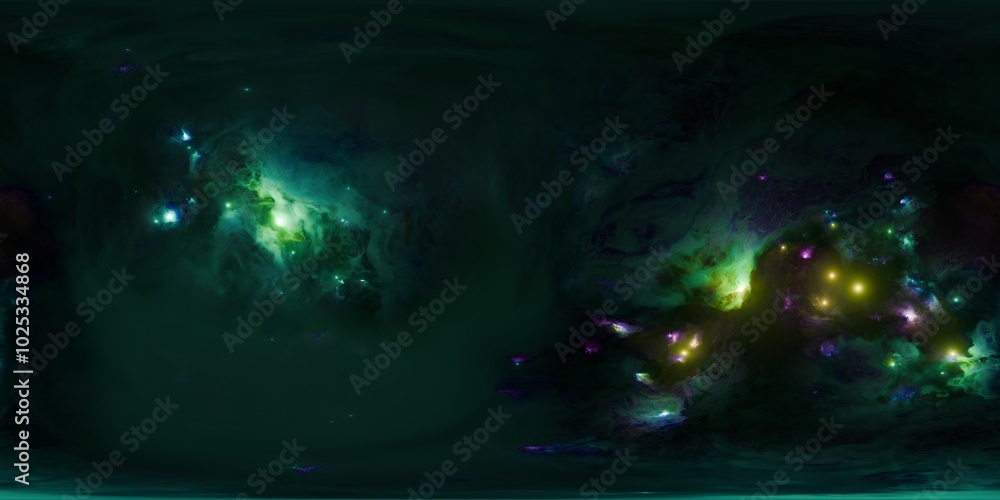 Wall mural high dynamic range 360-degree panorama of deep space nebula