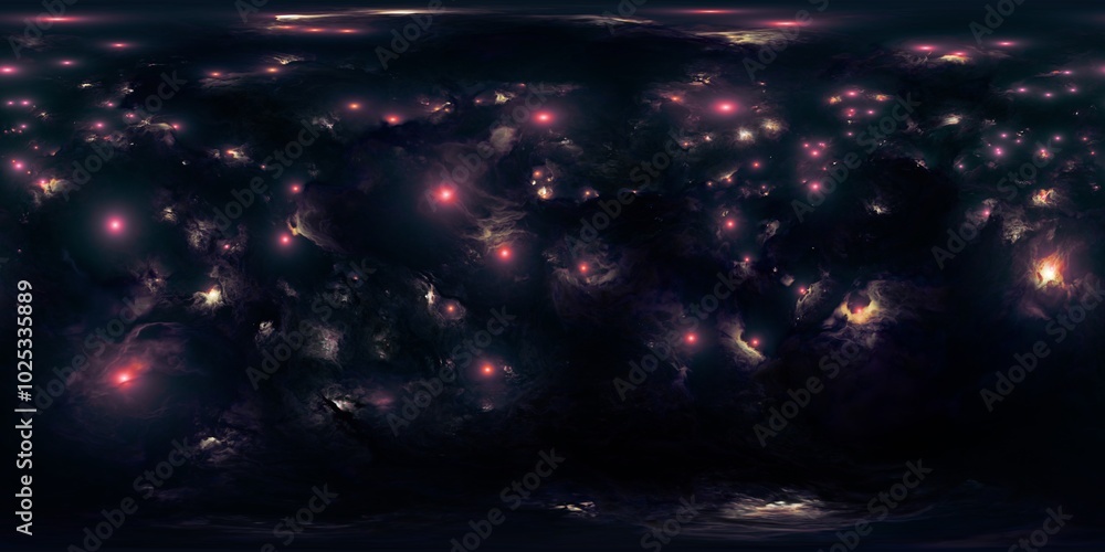 Canvas Prints seamless 12k hdri skybox of nebula and stars in equirectangular projection for realistic 3d environm