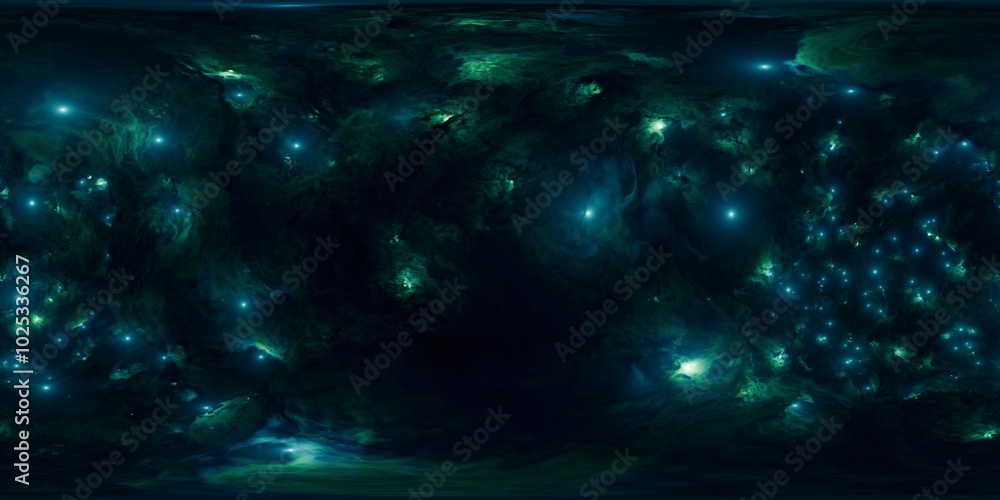 Canvas Prints 360° dark space hdri with galaxy and nebula textures in high resolution