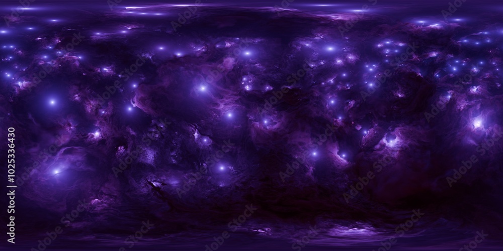 Wall mural realistic purple ultra hd 12k hdri space skybox with stars and nebula - 360° seamless equirectangula