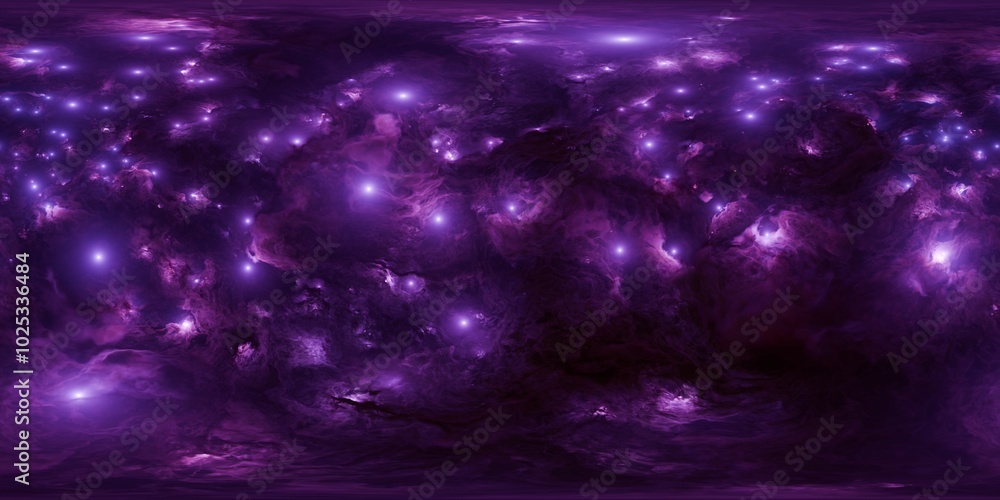 Wall mural purple photorealistic hdri 12k skybox of space nebula and starfield - seamless 360° environment map 