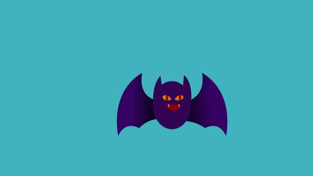 Flying bat animal vector motion graphic flat animation video template simple, Easy to use in any video, brand. and etc