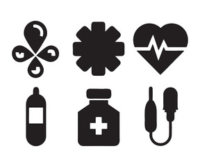 Medicine icon in black vector .