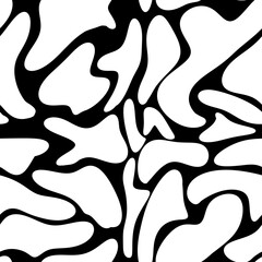 White Big Cow Pattern with Black Background