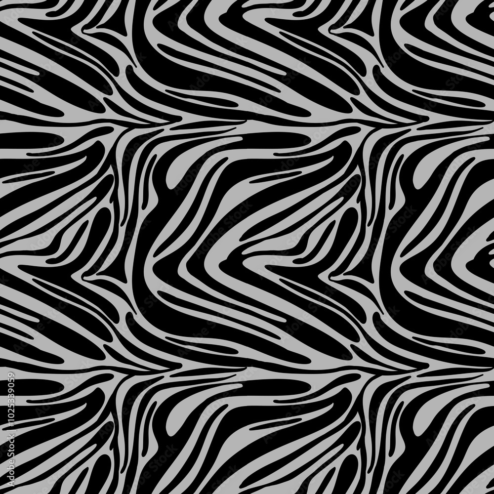 Poster Small Zebra Pattern with Gray Background