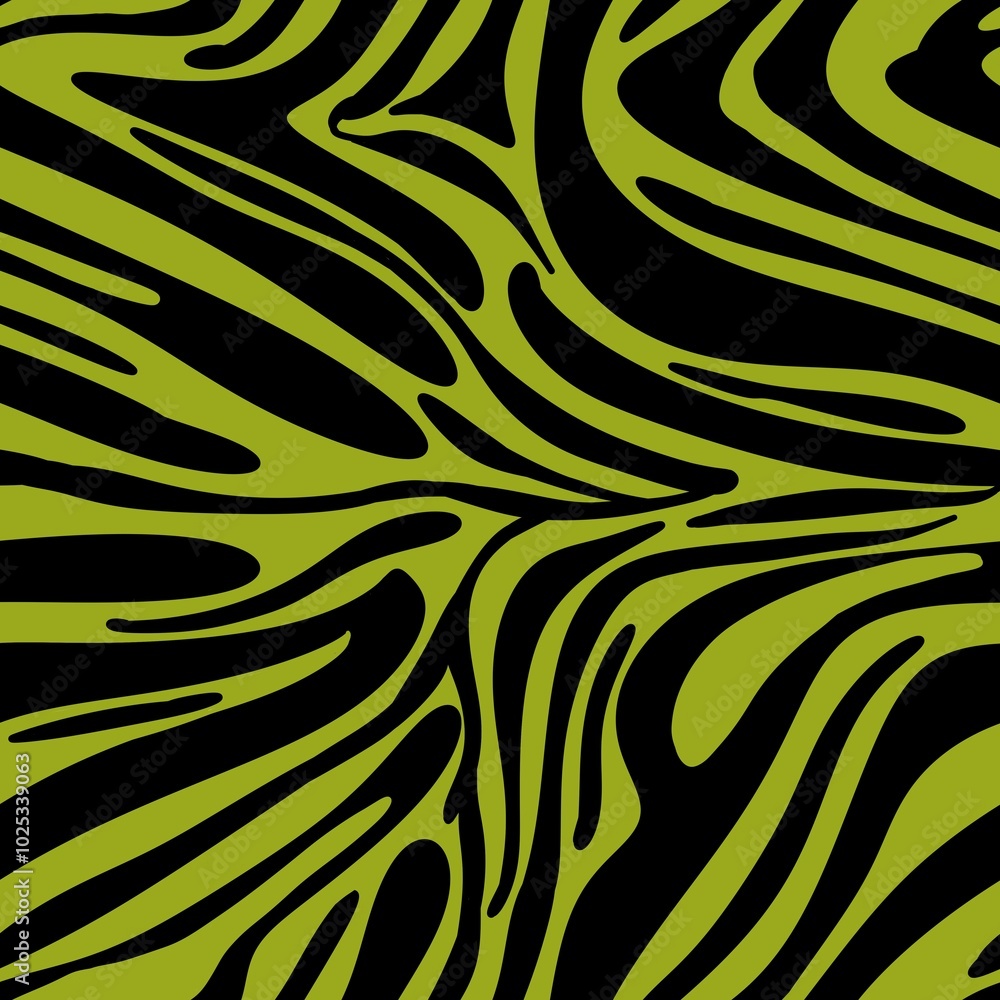 Poster big zebra pattern with green background
