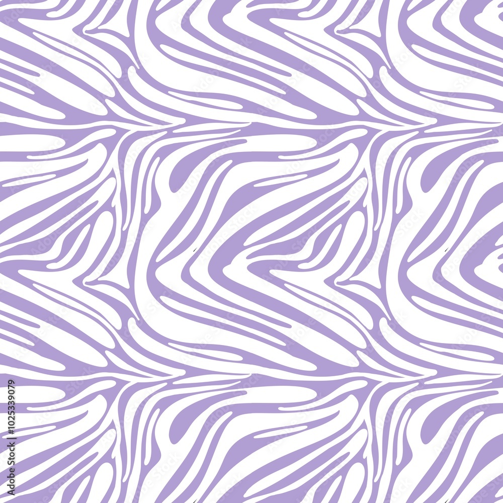 Poster White Small Zebra Pattern with Violet Background