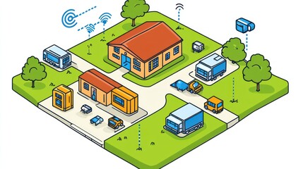 Smart City With Connected Buildings, Vehicles, and Security Systems
