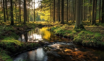 Fototapeta premium A small creek in the woods