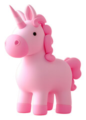 Naklejka premium PNG 3d render icon of minimalist cute unicorn figurine representation celebration.