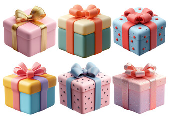 Colorful Gift Boxes with Bows for Celebrations