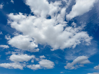 blue sky and clouds in climate season changing