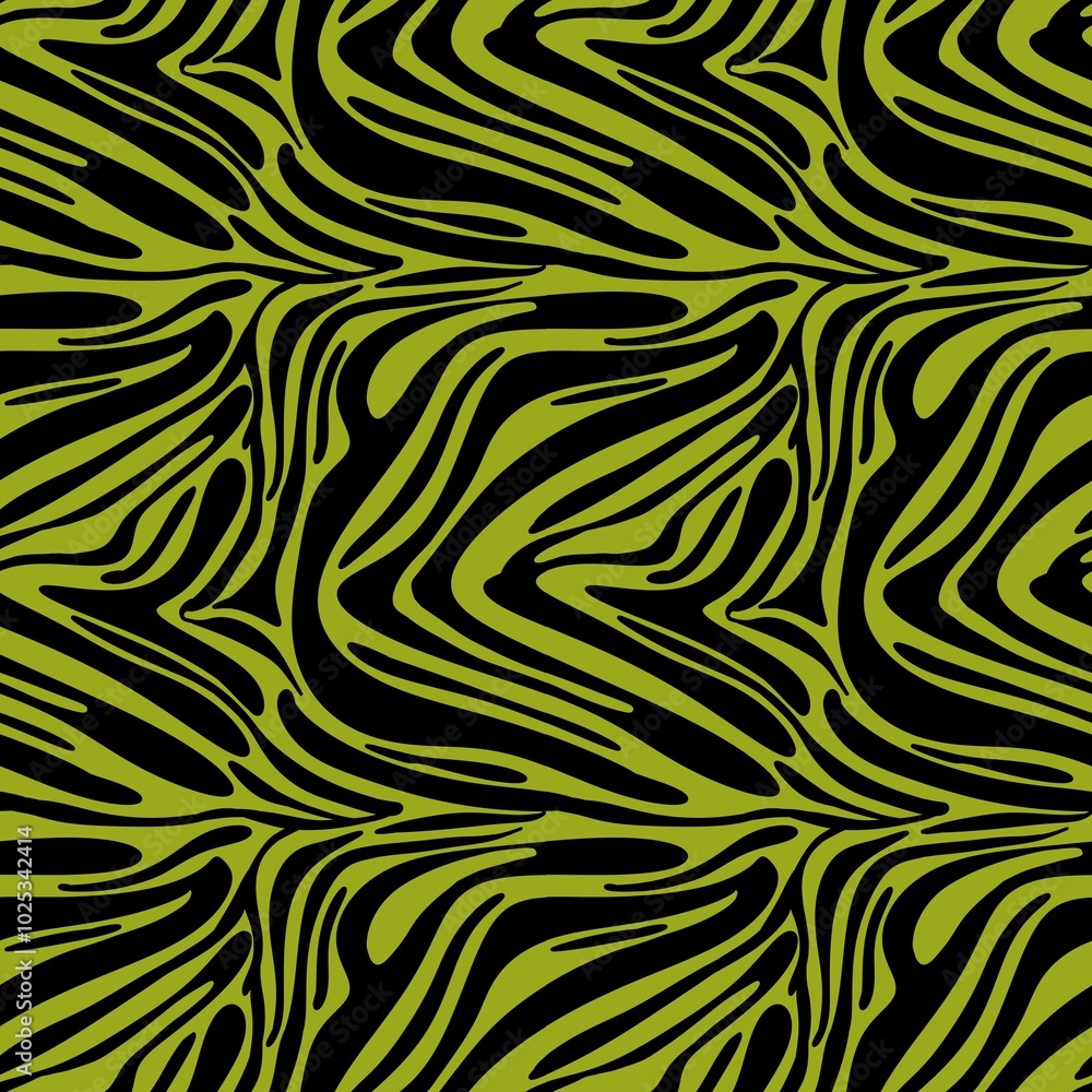 Poster small zebra pattern with green background