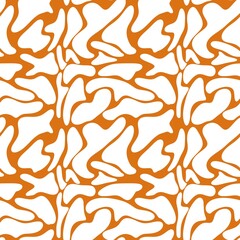 White Small Cow Pattern with Orange Background