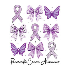 Pancreatic Cancer Coquette bow svg png,Pancreatic Cancer Svg Bundle, Purple Ribbon Svg, Cancer Awareness Svg, Pancreatic Cancer Png, Cancer Survivor Svg, Silhouette
