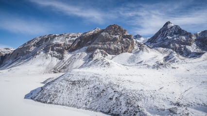 The landscape at the Tilicho Lake in Nepal