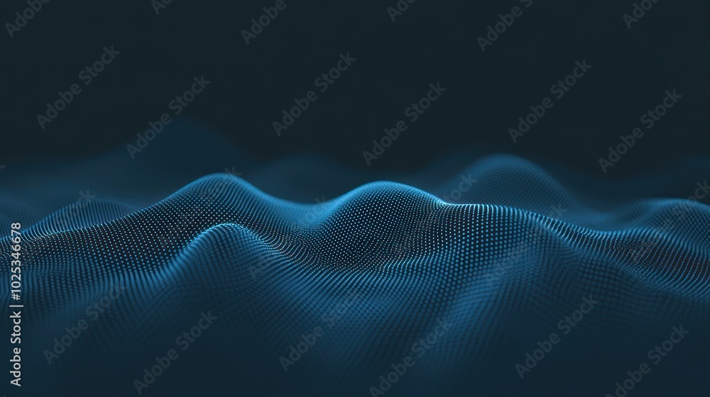 Aufkleber abstract blue dotted wave pattern on a dark background