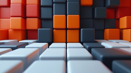 Fototapeta premium A close up of a wall made of blocks of different colors