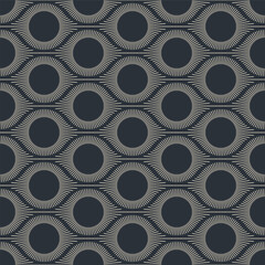 Art Deco Masculine Eye Ogee Seamless Vector Repeat Pattern