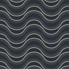 Black and White Serpentine Backbone Seamless Vector Repeat Pattern