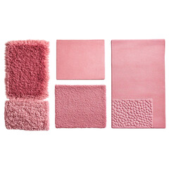 Fototapeta premium various pink rugs in different sizes and shapes isolated on a transparent background, png