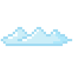 Fototapeta premium clouds pixel art video games, blue sky clouds weather cartoon 