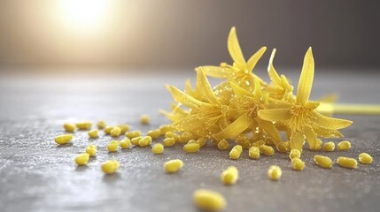 Delicate Yellow Flowers on a Soft Background