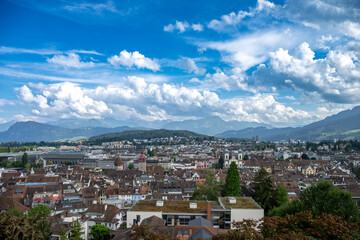 City of Luzern and Reuss river view