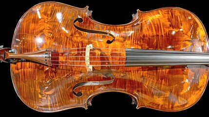 Obraz premium A beautifully crafted string instrument showcasing intricate wood grain and design.