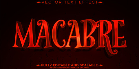 Halloween monster text effect, editable horror and scary text style