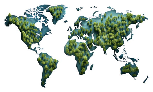 PNG Map world shape plant.