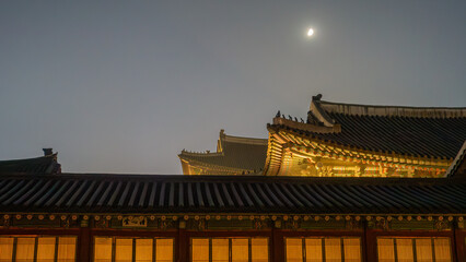 Obraz premium Beautiful night view of Gyeongbokgung Palace