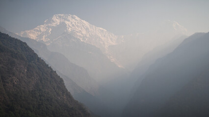 The landscape on the way to Annapurna Base Camp in Nepal