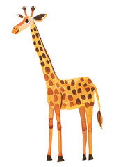 Fototapeta premium Giraffe png cute animal, transparent background