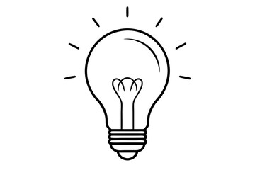 light bulb symbol idea and creativity line drawing vector
