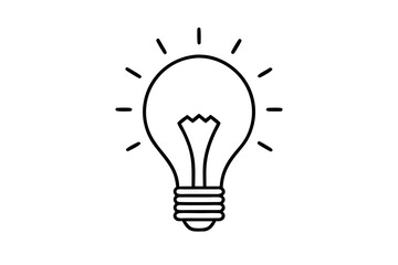 light bulb symbol idea and creativity line drawing vector
