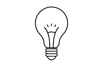 light bulb symbol idea and creativity line drawing vector
