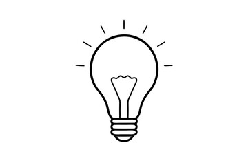 light bulb symbol idea and creativity line drawing vector
